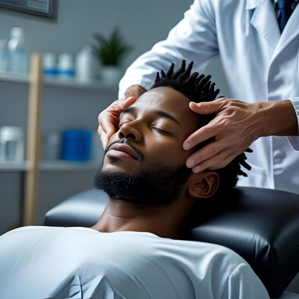 Ostéopathe qui traite un patient